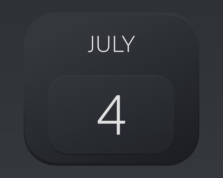 Design calendar 2021 year in trendy black style.Vector illustration symbol of a calendar. Stylish black gradient. Daily sign of the calendar for web site design, logo, app, UI/UX. Summer July