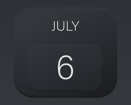 Design calendar 2021 year in trendy black style.Vector illustration symbol of a calendar. Stylish black gradient. Daily sign of the calendar for web site design, logo, app, UI/UX. Summer July