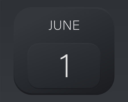 Design calendar 2021 year in trendy black style.Vector illustration symbol of a calendar. Stylish black gradient. Daily sign of the calendar for web site design, logo, app, UI/UX. Summer June