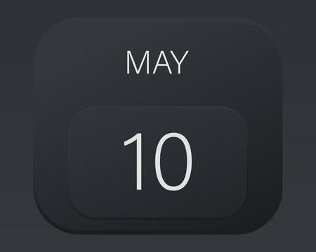 Design calendar 2021 year in trendy black style.Vector illustration symbol of a calendar. Stylish black gradient. Daily sign of the calendar for web site design, logo, app, UI/UX. Spring May