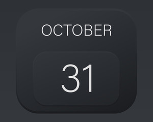 Design calendar 2021 year in trendy black style.Vector illustration symbol of a calendar.Stylish black gradient.Daily sign of the calendar for web site design,logo,app,UI/UX.Fall autumn October