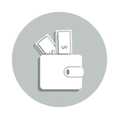 Poster - money in purse badge icon. Simple glyph, flat vector of Banking icons for ui and ux, website or mobile application