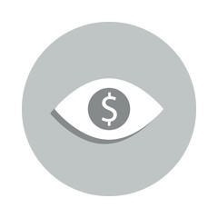 Poster - money in eye badge icon. Simple glyph, flat vector of Banking icons for ui and ux, website or mobile application