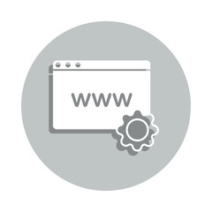 Aufkleber - internet setting badge icon. Simple glyph, flat vector of web icons for ui and ux, website or mobile application