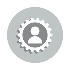 Aufkleber - contact setup badge icon. Simple glyph, flat vector of web icons for ui and ux, website or mobile application