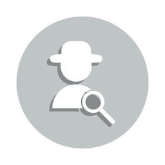 Aufkleber - agent and magnifier badge icon. Simple glyph, flat vector of web icons for ui and ux, website or mobile application