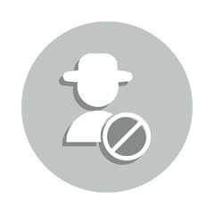Aufkleber - deleting a contact badge icon. Simple glyph, flat vector of web icons for ui and ux, website or mobile application