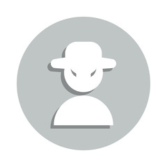 Poster - hacker badge icon. Simple glyph, flat vector of web icons for ui and ux, website or mobile application