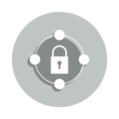 Aufkleber - lock communities badge icon. Simple glyph, flat vector of web icons for ui and ux, website or mobile application