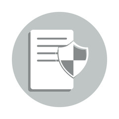 Poster - document protection badge icon. Simple glyph, flat vector of web icons for ui and ux, website or mobile application