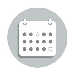 Aufkleber - the calendar badge icon. Simple glyph, flat vector of web icons for ui and ux, website or mobile application