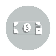Poster - dollar lock badge icon. Simple glyph, flat vector of web icons for ui and ux, website or mobile application