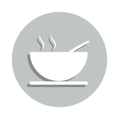 Aufkleber - soup in a plate badge icon. Simple glyph, flat vector of web icons for ui and ux, website or mobile application