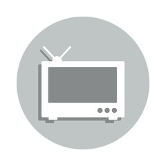 Aufkleber - old TV badge icon. Simple glyph, flat vector of web icons for ui and ux, website or mobile application