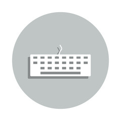 Aufkleber - keyboard badge icon. Simple glyph, flat vector of web icons for ui and ux, website or mobile application
