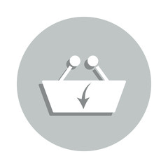 Poster - download store cart badge icon. Simple glyph, flat vector of web icons for ui and ux, website or mobile application