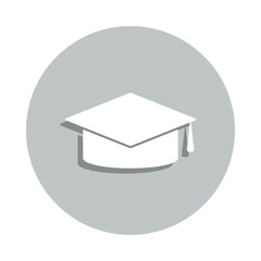 Poster - graduate cap badge icon. Simple glyph, flat vector of web icons for ui and ux, website or mobile application