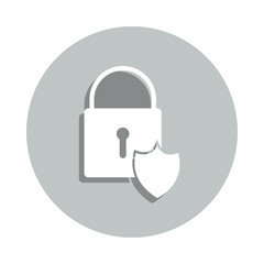 Aufkleber - lock shield badge icon. Simple glyph, flat vector of web icons for ui and ux, website or mobile application