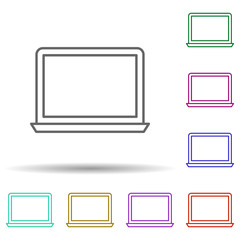 Fototapete - A laptop multi color icon. Simple thin line, outline vector of school icons for ui and ux, website or mobile application