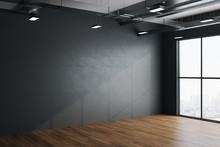 Modern Hall Interior With Empty Gray Wall