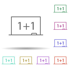 Poster - Board multi color icon. Simple thin line, outline vector of school icons for ui and ux, website or mobile application