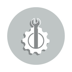 Aufkleber - gear, wrench badge icon. Simple glyph, flat vector of Business icons for ui and ux, website or mobile application