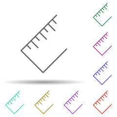 Poster - Ruler multi color icon. Simple thin line, outline vector of school icons for ui and ux, website or mobile application
