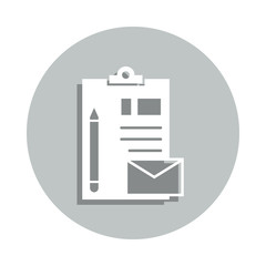 Aufkleber - paper, pen, envelope badge icon. Simple glyph, flat vector of Business icons for ui and ux, website or mobile application