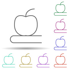 Poster - Apple book multi color icon. Simple thin line, outline vector of school icons for ui and ux, website or mobile application
