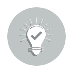 Aufkleber - bulb, check, great idea badge icon. Simple glyph, flat vector of Business icons for ui and ux, website or mobile application