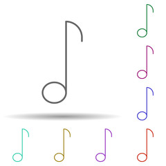 Poster - Note multi color icon. Simple thin line, outline vector of school icons for ui and ux, website or mobile application