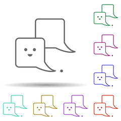 Poster - Chatting multi color icon. Simple thin line, outline vector of school icons for ui and ux, website or mobile application