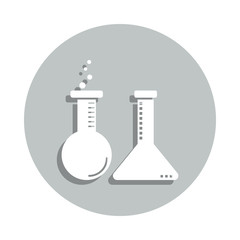 Poster - flask, chemistry, experiments badge icon. Simple glyph, flat vector of Business icons for ui and ux, website or mobile application