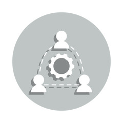 Poster - team, teamwork, gear badge icon. Simple glyph, flat vector of Business icons for ui and ux, website or mobile application