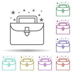 Poster - Bag briefcase multi color icon. Simple thin line, outline vector of bags icons for ui and ux, website or mobile application