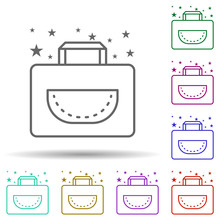 Bag Handbag Multi Color Icon. Simple Thin Line, Outline Vector Of Bags Icons For Ui And Ux, Website Or Mobile Application