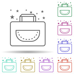 Poster - Bag handbag multi color icon. Simple thin line, outline vector of bags icons for ui and ux, website or mobile application