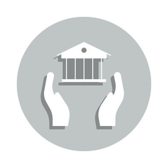 Aufkleber - hand, bank, acquisition badge icon. Simple glyph, flat vector of Business icons for ui and ux, website or mobile application