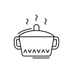 Poster - Pie icon. Simple line, outline vector elements of kitchen object for ui and ux, website or mobile application