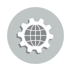 Aufkleber - global network, gear, world badge icon. Simple glyph, flat vector of Business icons for ui and ux, website or mobile application