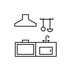 Poster - Furniture icon. Simple line, outline vector elements of kitchen object for ui and ux, website or mobile application