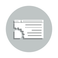 Poster - web browser, gear, blog management badge icon. Simple glyph, flat vector of Business icons for ui and ux, website or mobile application