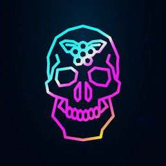 Poster - Skull, flower, catrina nolan icon. Simple thin line, outline vector of dia de muertos icons for ui and ux, website or mobile application