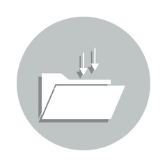 Poster - folder, arrow down, inbox badge icon. Simple glyph, flat vector of Business icons for ui and ux, website or mobile application