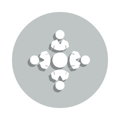 Poster - workers, circle, corporate culture badge icon. Simple glyph, flat vector of Business icons for ui and ux, website or mobile application
