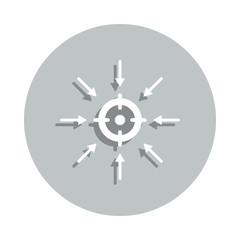 Poster - target, arrow, focus badge icon. Simple glyph, flat vector of Business icons for ui and ux, website or mobile application