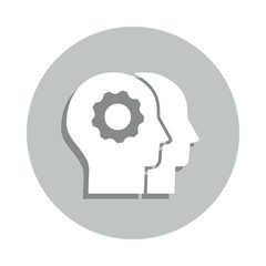 Aufkleber - had, gear, settings, mind process badge icon. Simple glyph, flat vector of Business icons for ui and ux, website or mobile application