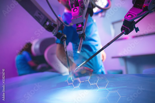 Cuadros en Lienzo Medical robotic surgical arm, surgeon medical robot davinci surgery technology machine