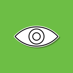 Poster - Red eye sticker icon. Simple thin line, outline vector of photography icons for ui and ux, website or mobile application