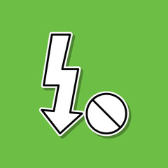 Poster - No flash sticker icon. Simple thin line, outline vector of photography icons for ui and ux, website or mobile application